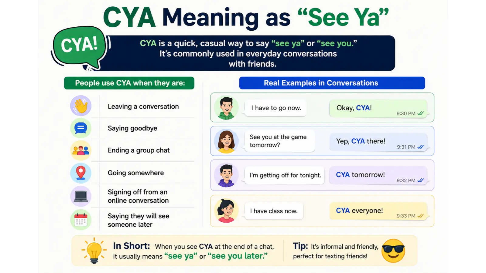 CYA Meaning as “See Ya”